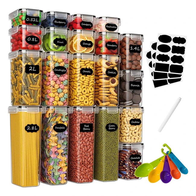 Contenitori Ermetici per Alimenti - Set da 20 Pezzi con Coperchio senza BPA per 