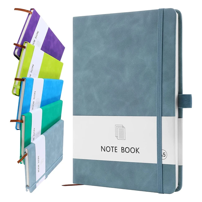A5 PU Leather Notebook for Office, School, and Home - 200 Pages, Light Blue