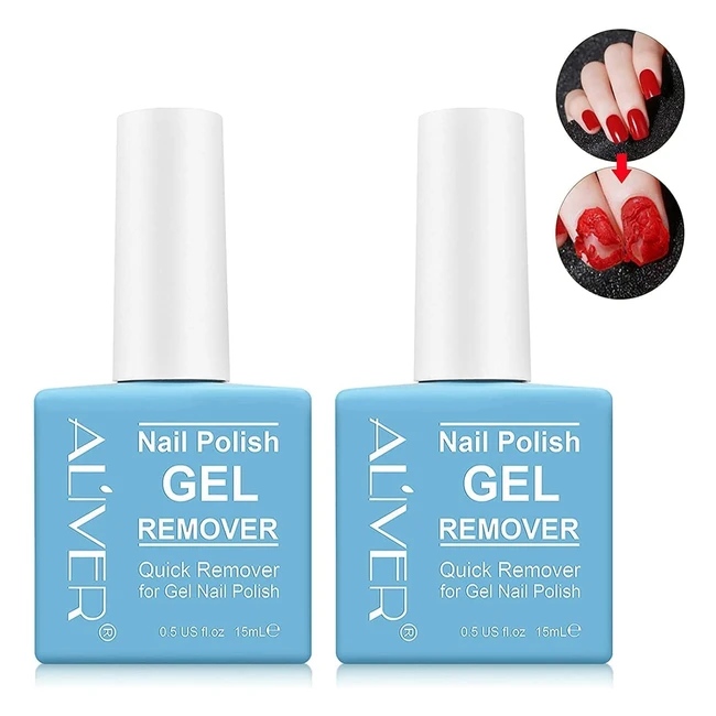 Removedor de esmalte permanente Magic Gel para uñas semipermanentes - Fácil y rápido - Hace uñas más limpias y brillantes - 2pcs
