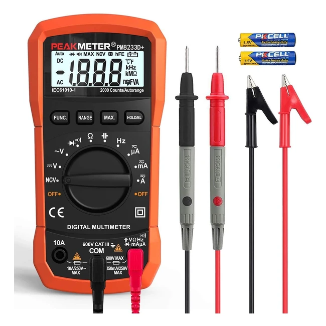 Multímetro Digital Coczow - Medidor de Voltaje CA/CC, Corriente, Resistencia, Capacitancia, Frecuencia y NCV