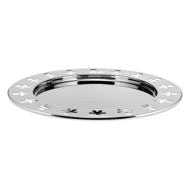 Alessi Girotondo Tablett - Rund Edelstahl Spiegelglanz AKKGT