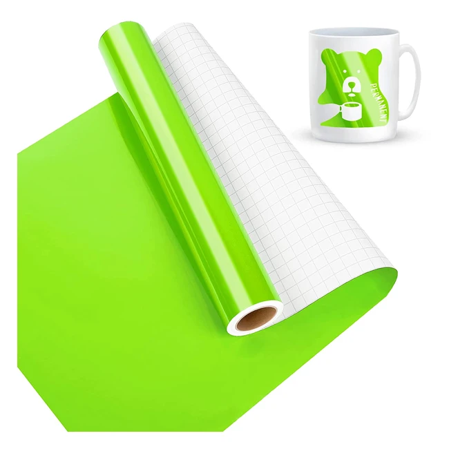 Glossy Green Vinyl Roll for Cricut - Permanent Self Adhesive 12x40ft Roll for Decor, Stickers, and DIY - Compatible with Silhouette Cameo