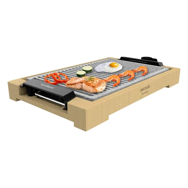 Cecotec TastyGrill 2000 - Elektrischer Grill mit Rockstone-Platte und einstellbarem Thermostat