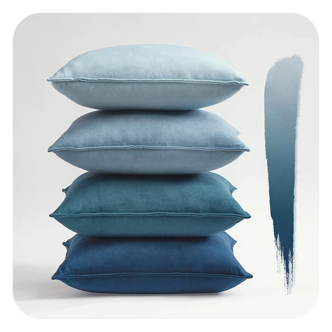 Lot de 4 housses de coussin en velours doux 50x50 cm pour canapé, lit, fauteuil de bureau - Motif uni double face - Décoration chaleureuse pour salon, chambre d'enfant ou bébé