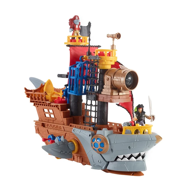 Fisher-Price Imaginext DHH61 Piratenschiff mit Hai-Maul - Spielzeug fr Kinder 