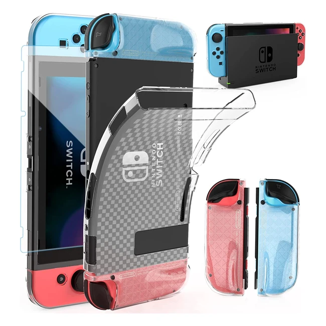Carcasa Nintendo Switch con Protector de Pantalla y 6 Agarres - HeyStop