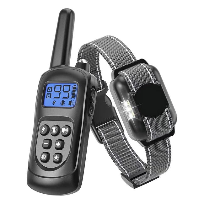 Collier de dressage rechargeable pour chien - 3 modes de dressage - Télécommande 500m - Étanche IPX7