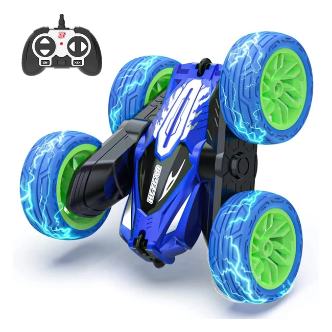 Bezgar TD203Mini Blue RC Car - 360 Flips, 4WD, Indoor/Outdoor Fun, Rechargeable Toy for Boys & Girls