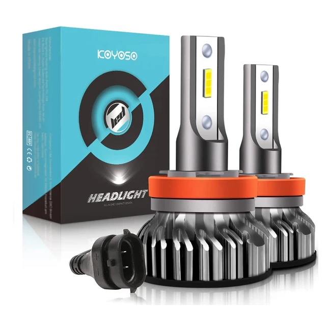 Bombillas LED H11 de alta calidad para coche, 10000lm, blanco xenon 6000k, 2 lámparas