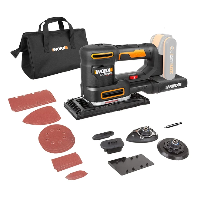 Ponceuse Multi Sans Fil Worx WX820920V - Ponçage de Finition, Excentrique et de Détail - Livrée sans Batterie ni Chargeur