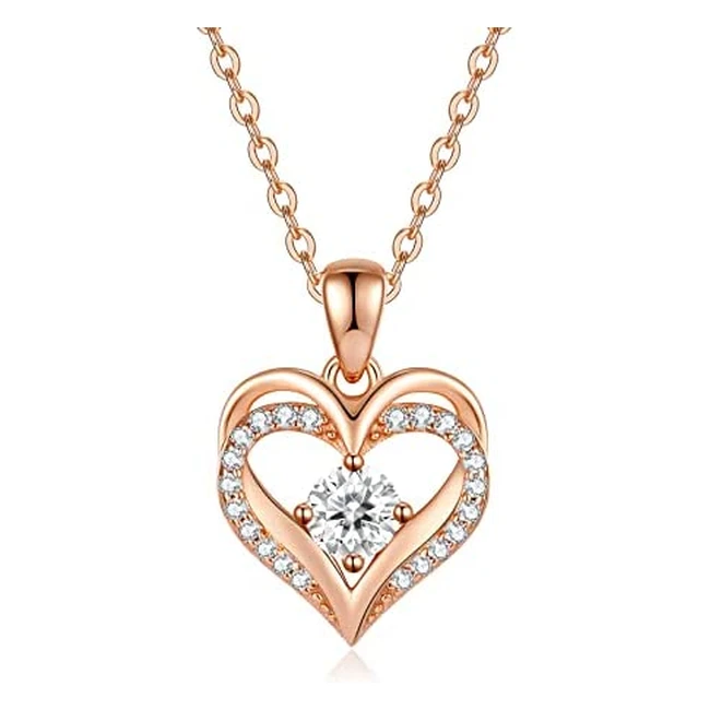 Collana Cuore in Argento Sterling 925 con Pietra Nascita e Doppio Cuore Aperto - Regalo Perfetto per Festa della Mamma, Anniversario e San Valentino