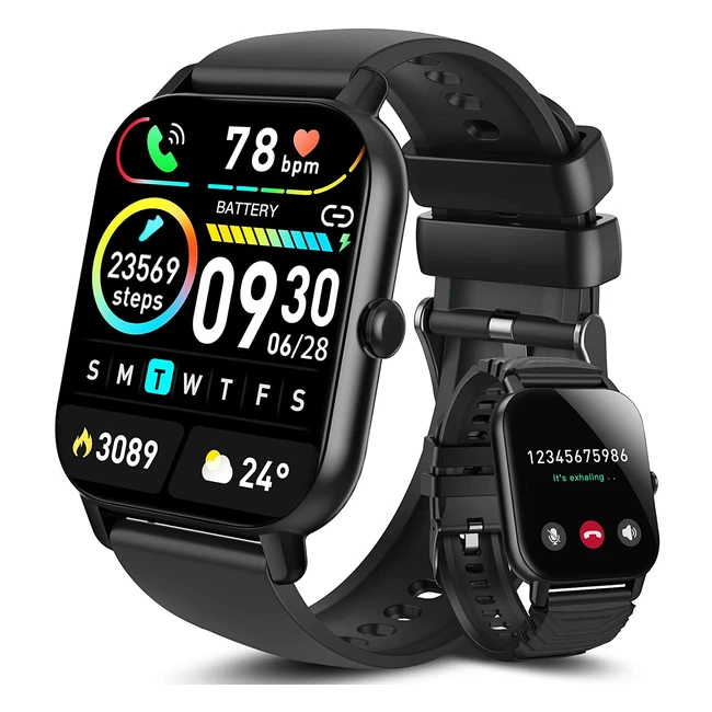 APTKDOE Smart Watch - Full Touch Screen, Heart Rate Monitor, 112 Sports Modes, IP68 Waterproof