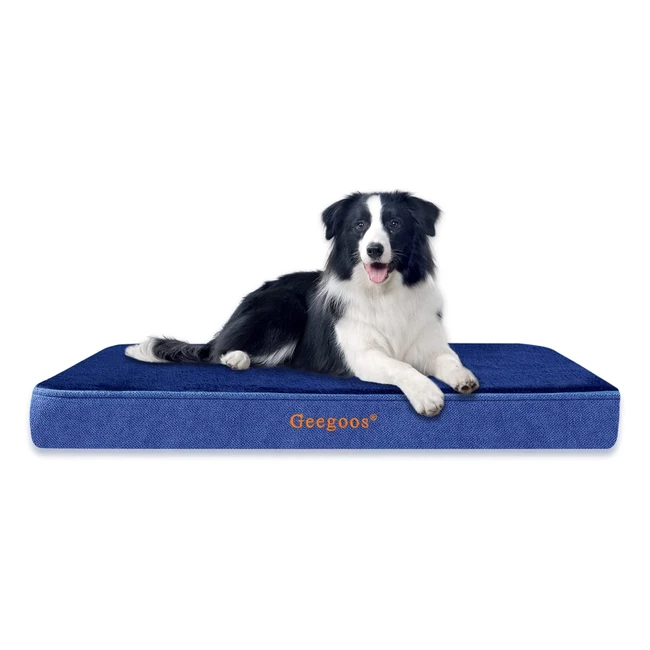 Geegoos Memory Foam Dog Bed for Large Dogs - Orthopedic Support Waterproof Line