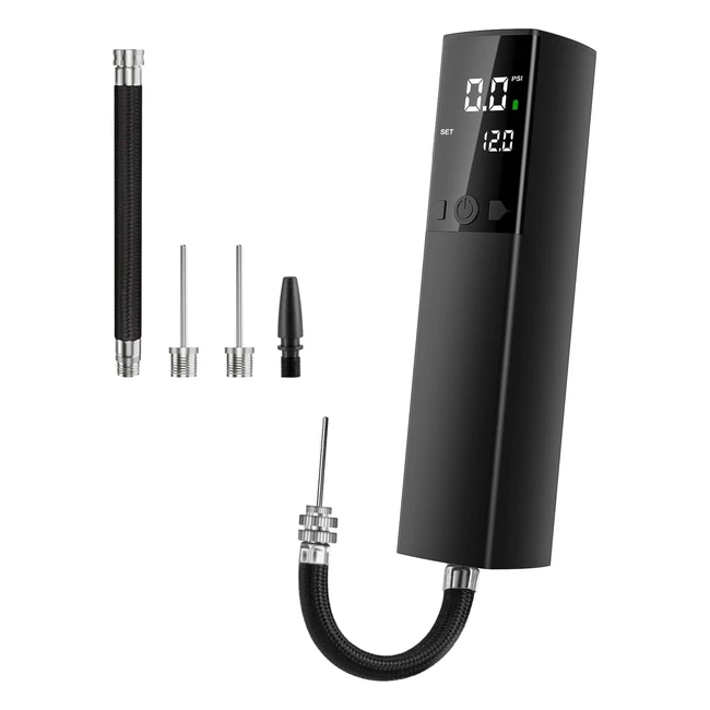 Electric Ball Pump - Fast Inflation with Accurate Gauge for Football, Basketball, Volleyball, Rugby - Portable and Smart Design