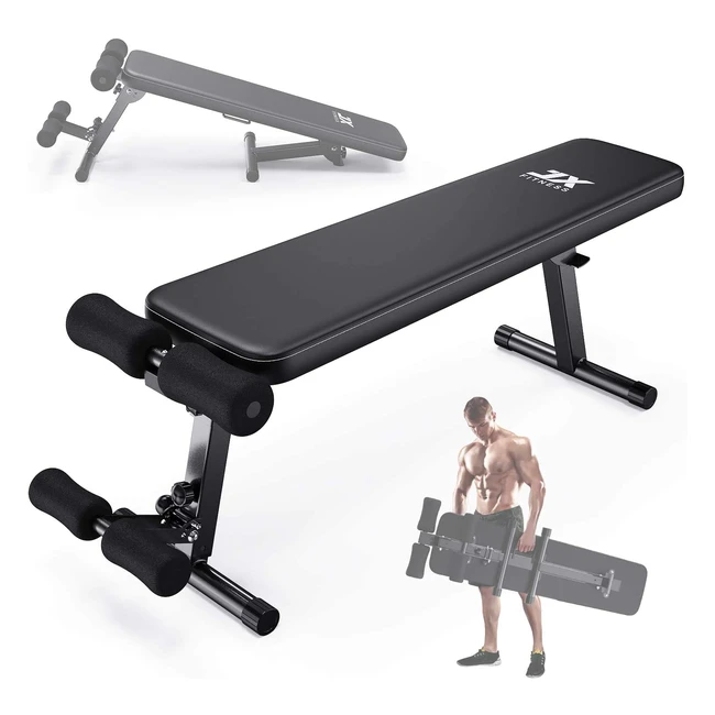 JX Fitness Adjustable Weight Bench for Home Gym - Perfect for Abdominal Training, Leg Exercise, and More