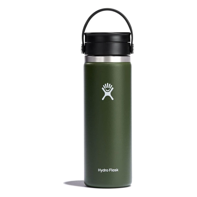 Hydro Flask 20oz Wide Mouth Bottle with Flex Sip Lid - Olive, Durable and Leakproof