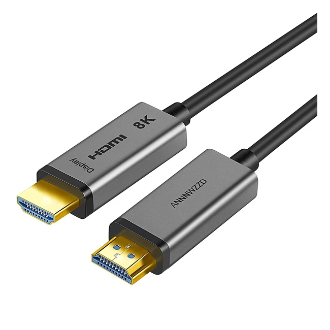 Câble HDMI Fibre Optique 10m Haute Vitesse 8K 60Hz HDR YUV 444 - Annwzzd