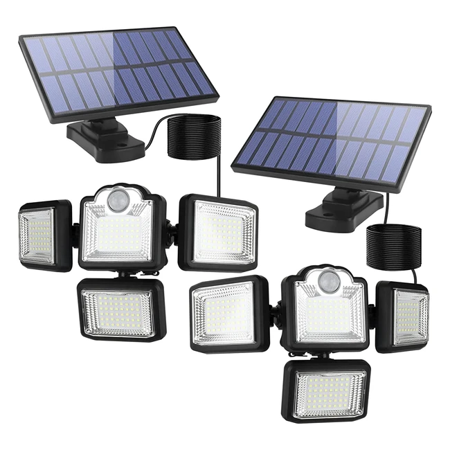 Luces Solares Tendovo con Sensor de Movimiento y 4 Modos de Iluminación LED - IP65 Impermeable para Exteriores e Interiores