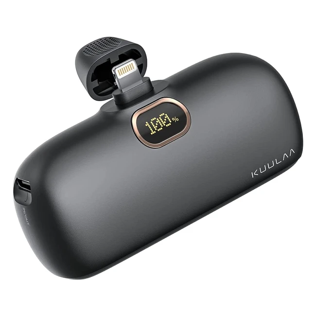 Batterie Externe Kuulaa 5000mAh Charge Rapide pour iPhone - Noir