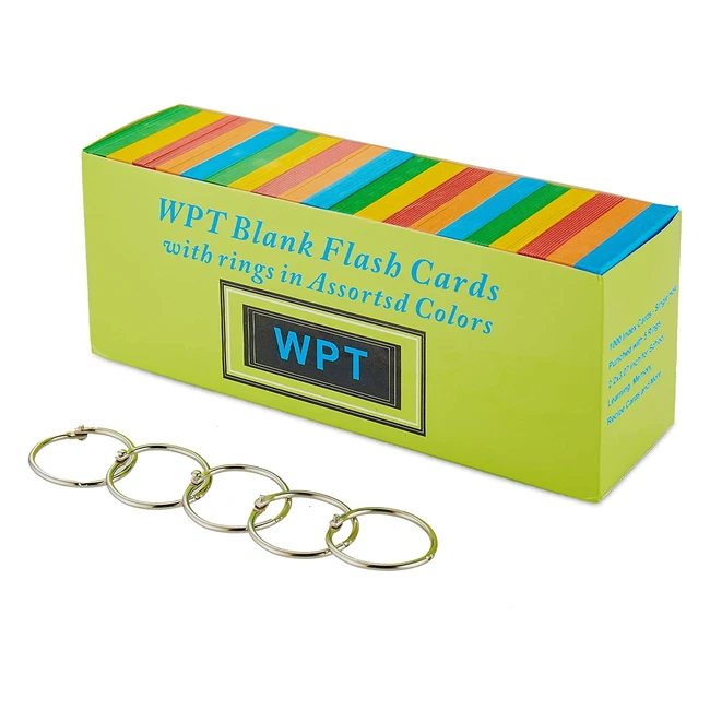 Wopeite A8 Index Cards Flash Cards - 1000 Pcs with 5 Rings - Study Cards for Office, School, and Learning