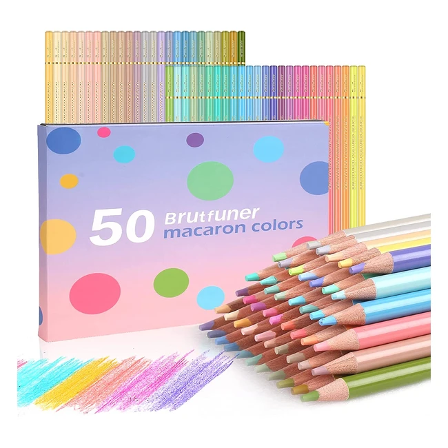 Crayons de couleur Macaron 50 couleurs - Fournitures dartiste pour dessiner - P