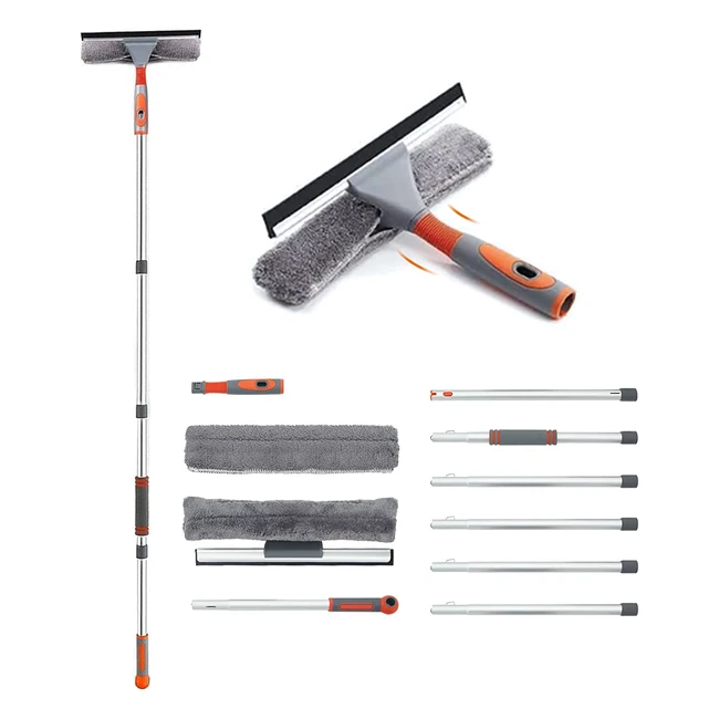 Kit de limpieza de cristal profesional con rasqueta y paos de microfibra - ¡Limpia tus ventanas sin esfuerzo!