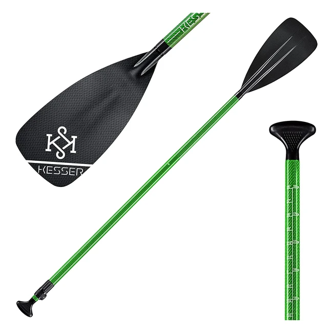 Kesser Paddle Carbon Professional Speed - Leichtgewichtiges 3-teiliges SUP/Kayak-Paddel mit verstellbarer Teleskopfunktion (165-215 cm) für Kanu- und Stand-up-Paddling-Board, inklusive Tasche