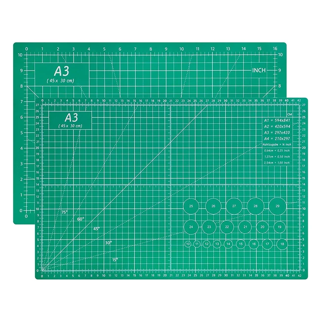 Tapis de découpe autocicatrisant A35 en PVC - Planche à découper double face - Parfait pour la couture et le patchwork