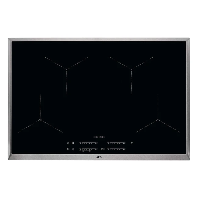 AEG IAE84431XB Induktionskochfeld mit Touchscreen und SenseFry-Technologie, 4 Kochzonen, Edelstahlrahmen - 80 cm