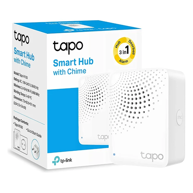 Smart Hub TP-Link Tapo H100, Control Inteligente Centralizado, Enlace a WiFi, Alarma Inteligente, Plug & Play