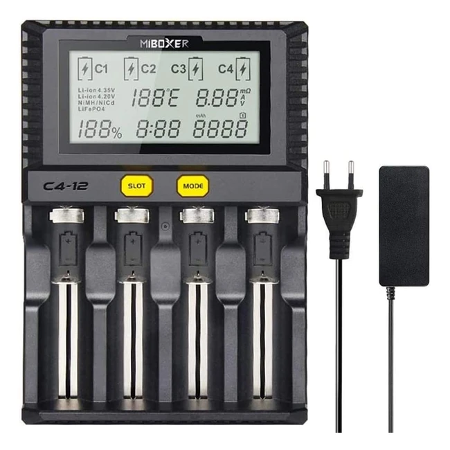 Chargeur de batterie rapide MiBoxer 3A - AA AAA D 26650 18490 18350 18500 RCR123 Li-ion IMR INR ICR - Contrôle intelligent de la température