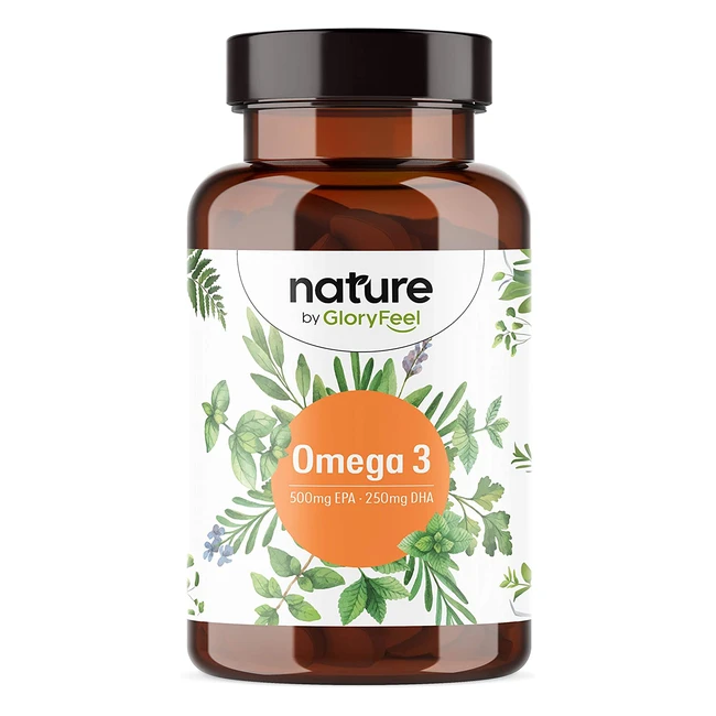 Omega 3 Kapseln 1000mg - Hochdosiert mit 500mg EPA und 250mg DHA - Nachhaltiger Fischfang - Laborgeprüft