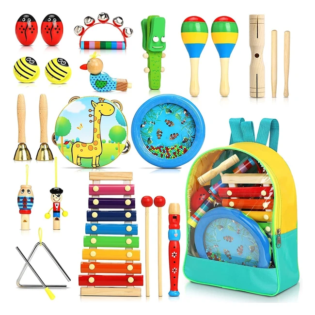 Juguetes Musicales Jojoin 24 pcs - Instrumentos de Madera Educativos para Bebs