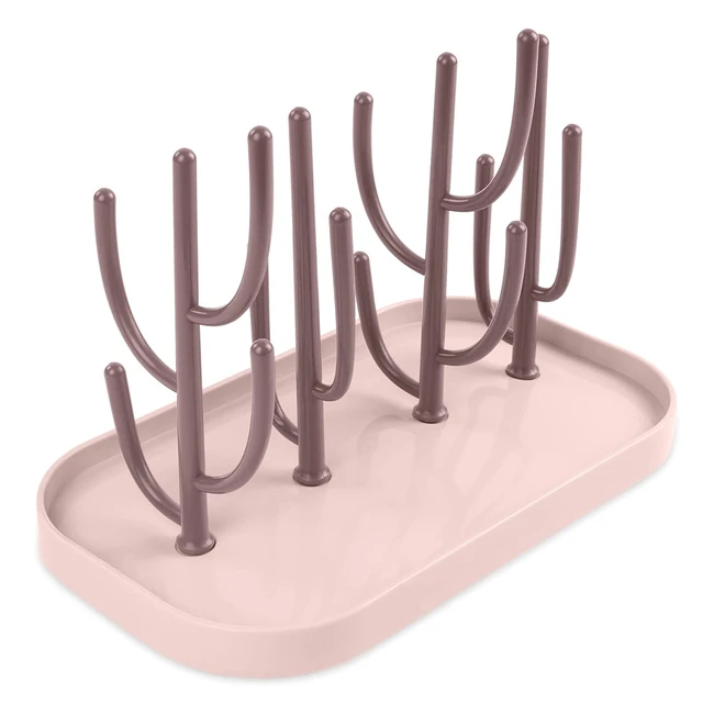 Porte-biberon Vicloon arbre avec bac amovible pour biberons, couverts, tétines et gobelets - rose