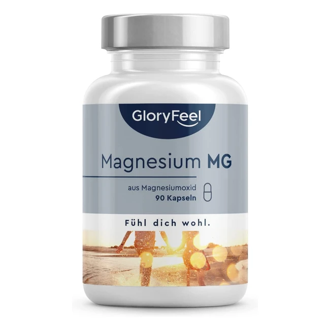 Magnesium 90 Kapseln 3 Monate - Hoch bioverfügbar für Muskeln, Knochen & Zähne - Pure Magnesiumoxid aus dem Toten Meer - 100% vegan & laborgeprüft - Made in Germany