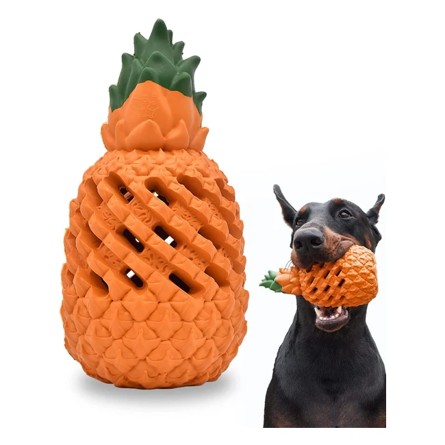 Petfun Medium Pineapple Durable Puzzle Boredom Toy - Virtually Indestructible for Medium/Small Dogs/Puppies