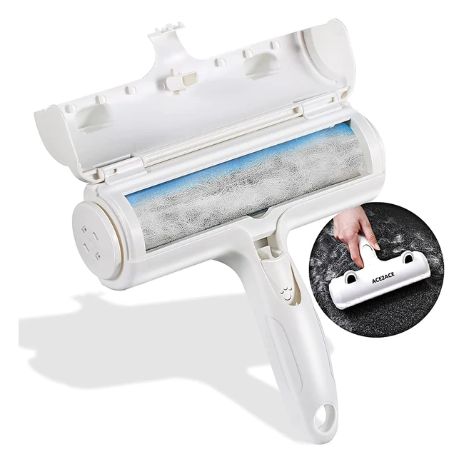 Ace2Ace Tierhaarentferner - Wiederverwendbare Fusselrolle für Hundehaare und Katzenhaare