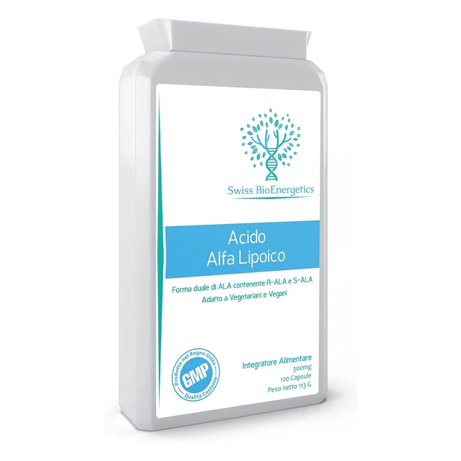 Acido Alfa Lipoico 300mg 120 Capsule - Antiossidante Universale - Swiss Bioenerg