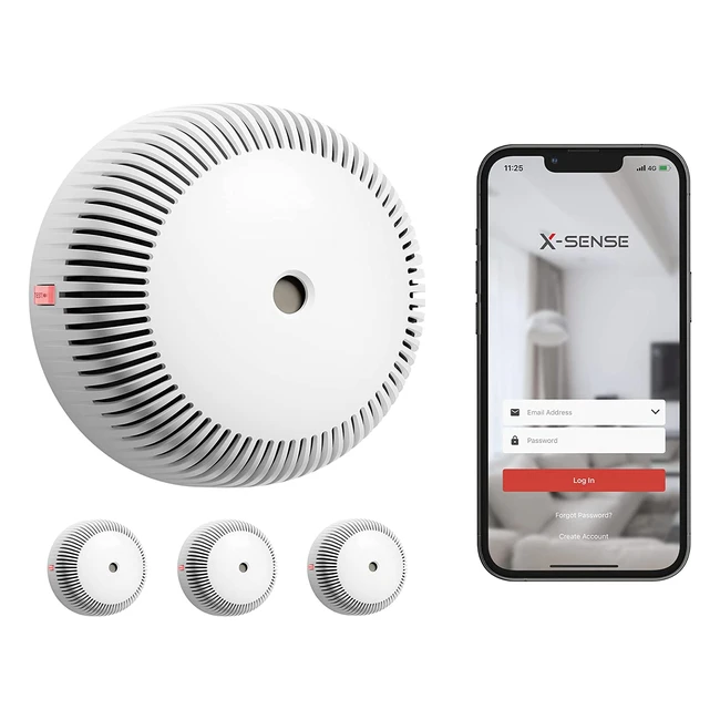 Détecteur de fumée Xsense Wifi avec pile remplaçable - Conforme à la norme EN14604 - Lot de 3