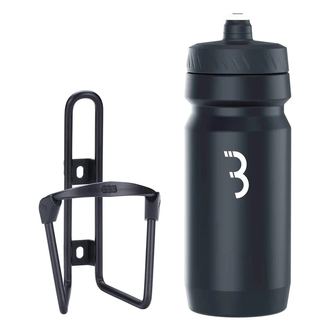 BBB Cycling FuelTank & CompTank Bike Bottle Holder with BPA-Free Water Bottle - Universal Fit 550ml - BBC03C Matt Black