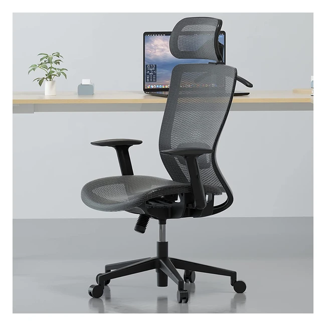 Fauteuil de bureau ergonomique Flexispot OC3B en maille gris - Rglable en haut