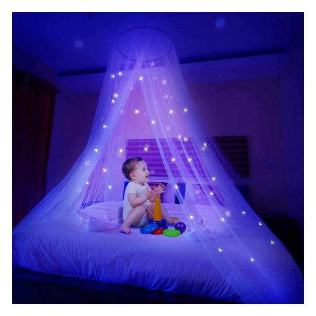 Mosquitera luminosa con estrellas para cama de bebs nios y adultos - Ciaoed