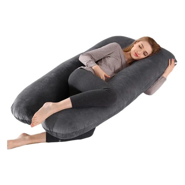 Pinkfroggie 55 Pregnancy Pillow - U-Shape Full Body Maternity Pillow for Sound Sleep and Pain Relief
