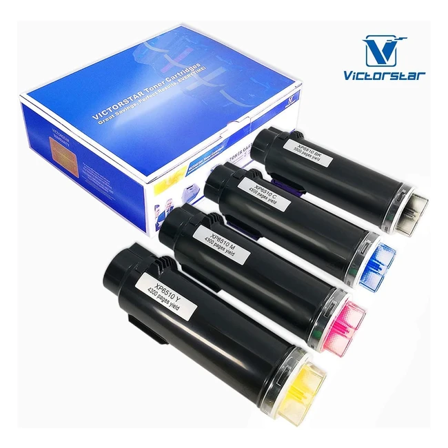 Cartouche de toner Victorstar compatible Xerox 6510/6515 - Noir/Cyan/Magenta/Jaune - Rendement élevé 5500/4300 pages