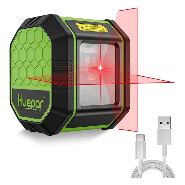 Niveau laser Huepar 45m autonivelant antichoc avec ligne laser rouge horizontale et verticale