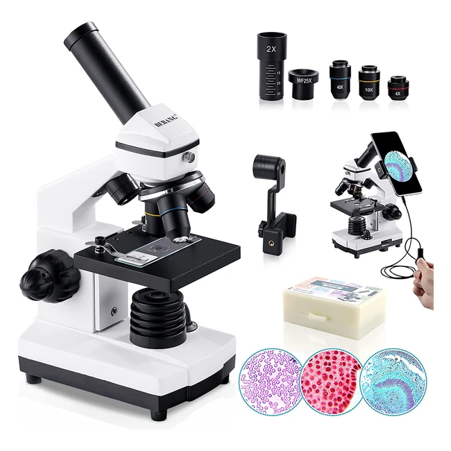 Microscopio Profesional Bebang 100x-2000x para Estudiantes y Adultos - Ampliación Potente y Sistema de Doble Iluminación