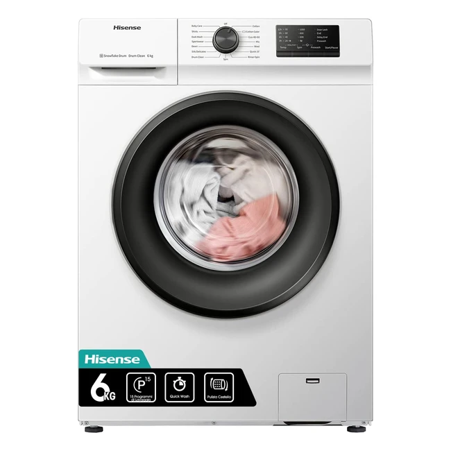 Lavatrice Hisense WFVC6010E 6kg 1000 rpm - Programma Rapido e Display LED