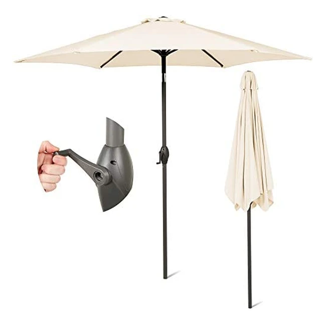 Sunmer 27m Garden Umbrella  Water Repellent Polyester  UV 30  Easy OpenClose