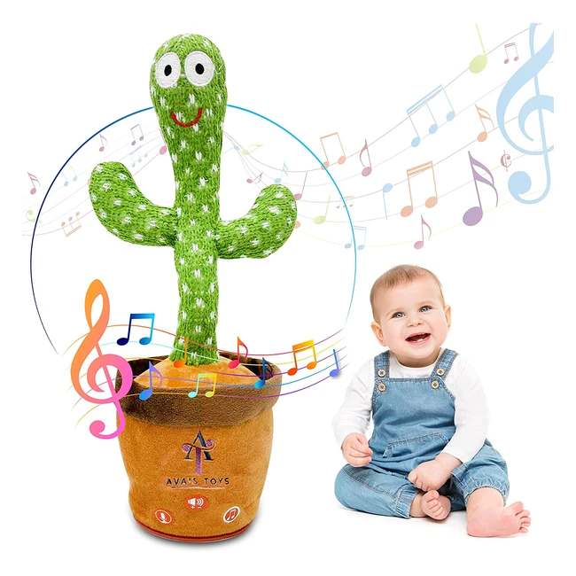 Avas Toys Dancing Cactus Voice Recorder Baby Toy - Volume Control  Singing Func