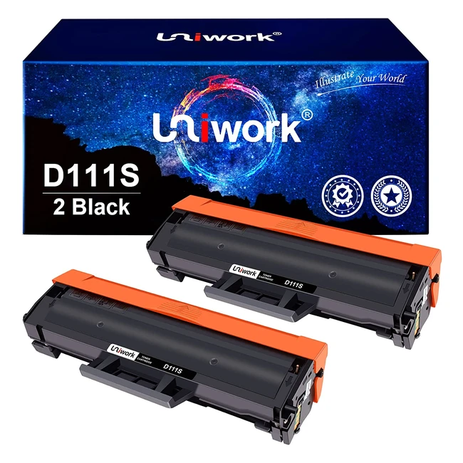 Uniwork D111L Compatible Toner Cartridge for Samsung - Black 2 Pack